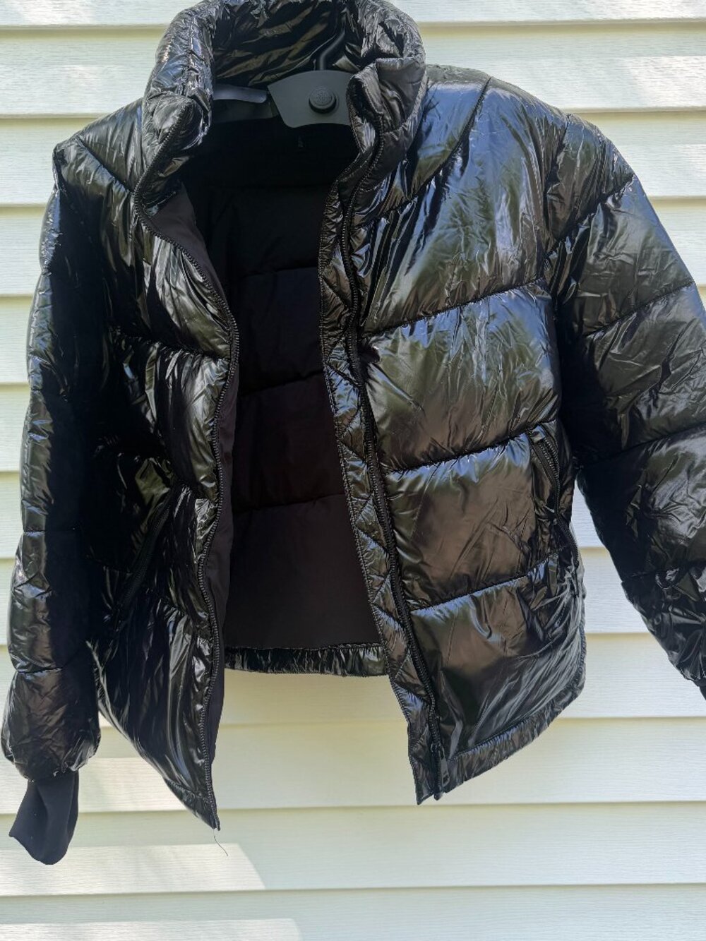 DKNY Women’s SHORT WET PUFFER Coat Size XL